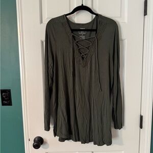 Torrid Women's Green Lace-Up Top
